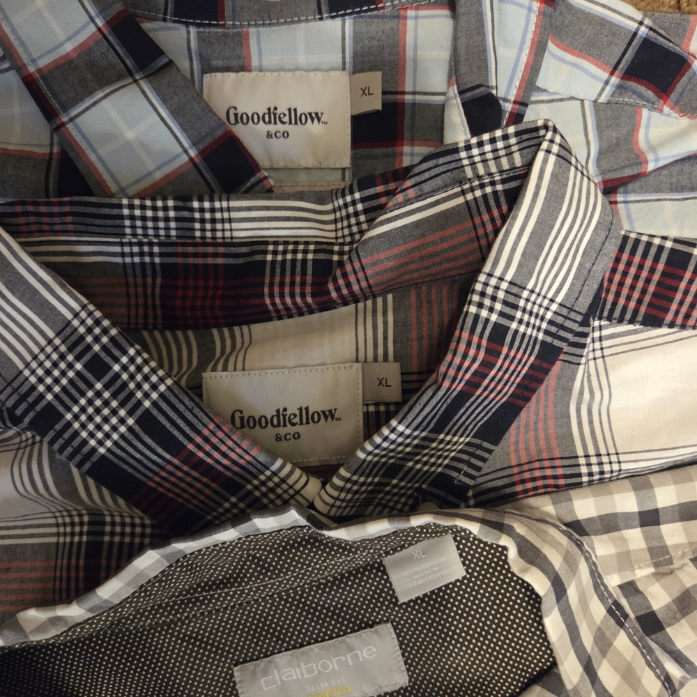 Mens Plaid Shirts Set of 3
